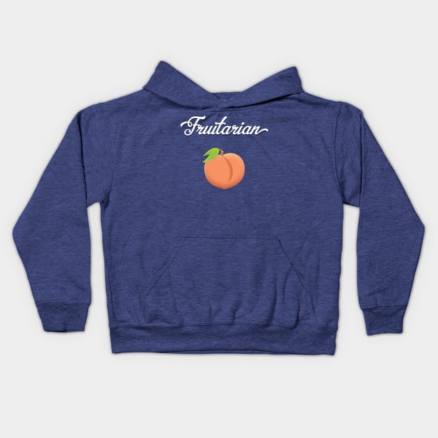 Fruitarian Eat Peach Fruit Kids Hoodie by Pushloop
